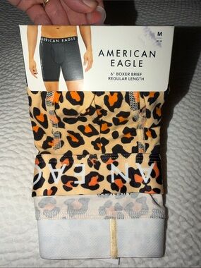 American Eagle Outfitters Leopard Print Boxer Shorts - Tan, Black & Orange